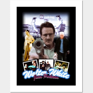 walter white & jesse pinkman vintage 90s bootleg design Posters and Art